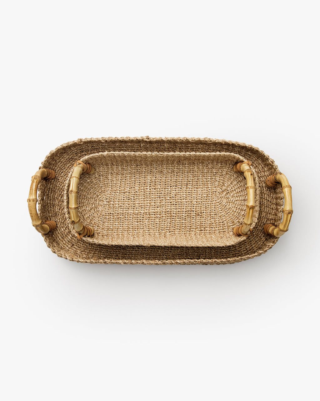 Abaca Tray with Bamboo Handles