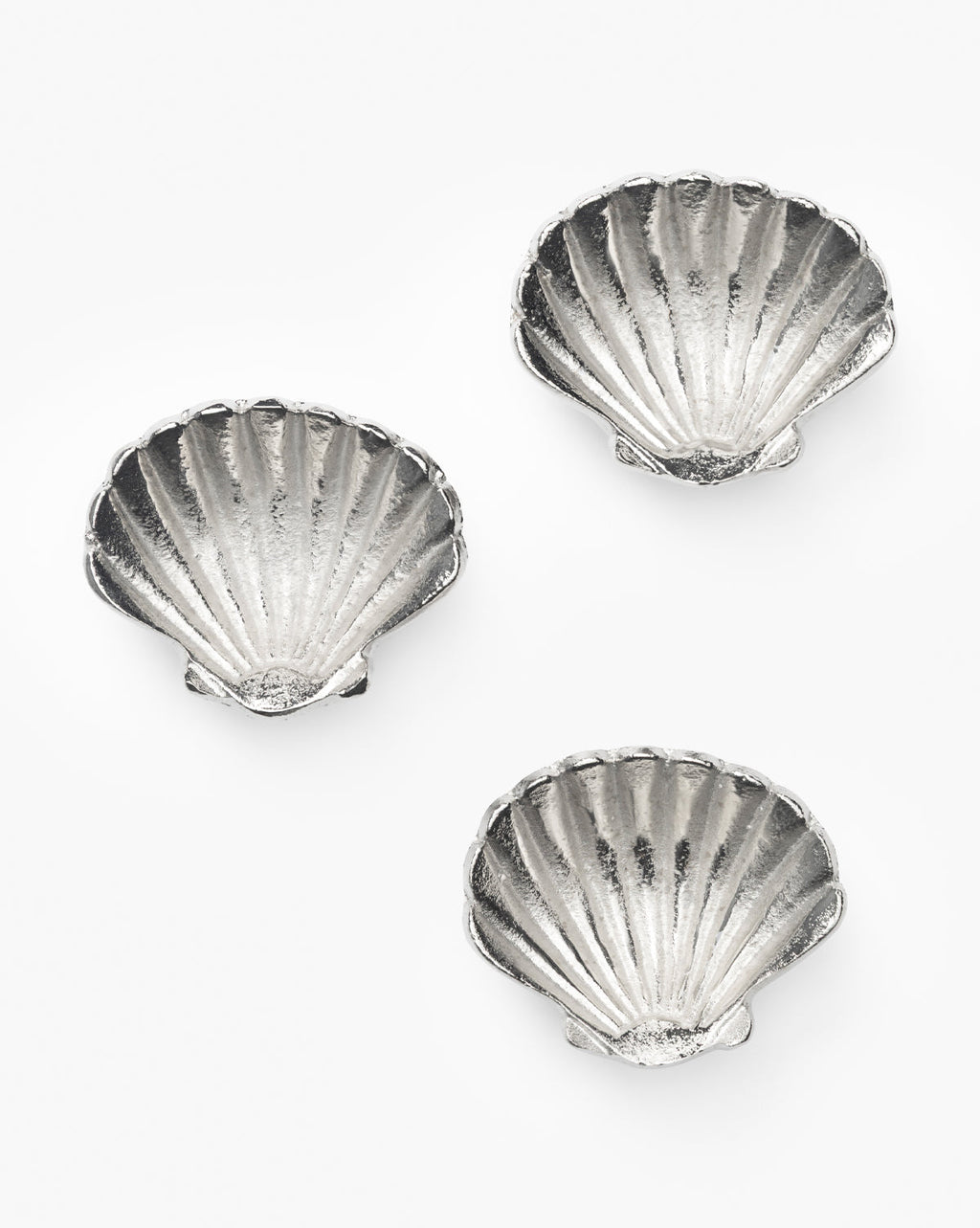 Silver Clam Shell Dishes (Set of 3)
