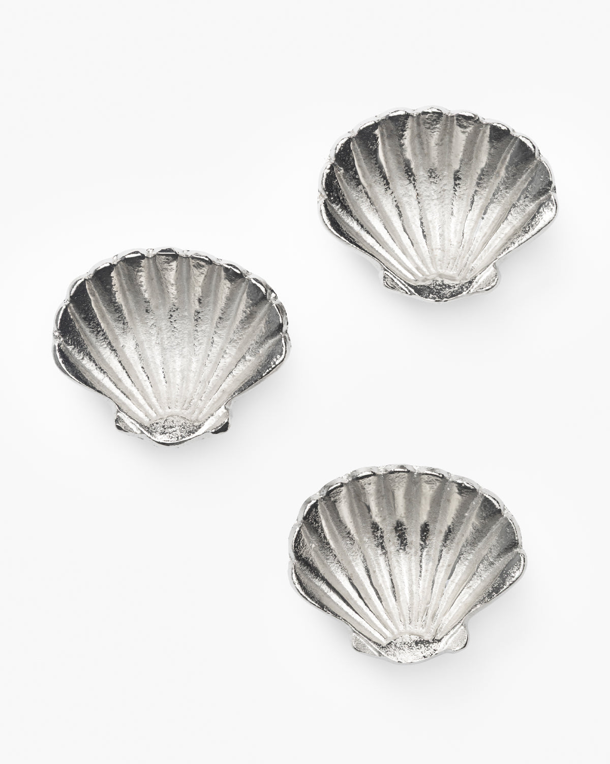 Silver Clam Shell Dishes (Set of 3)